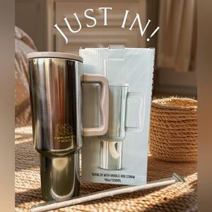 NIRVANA Nest Stainless Steel Tumbler with Handle and Straw
